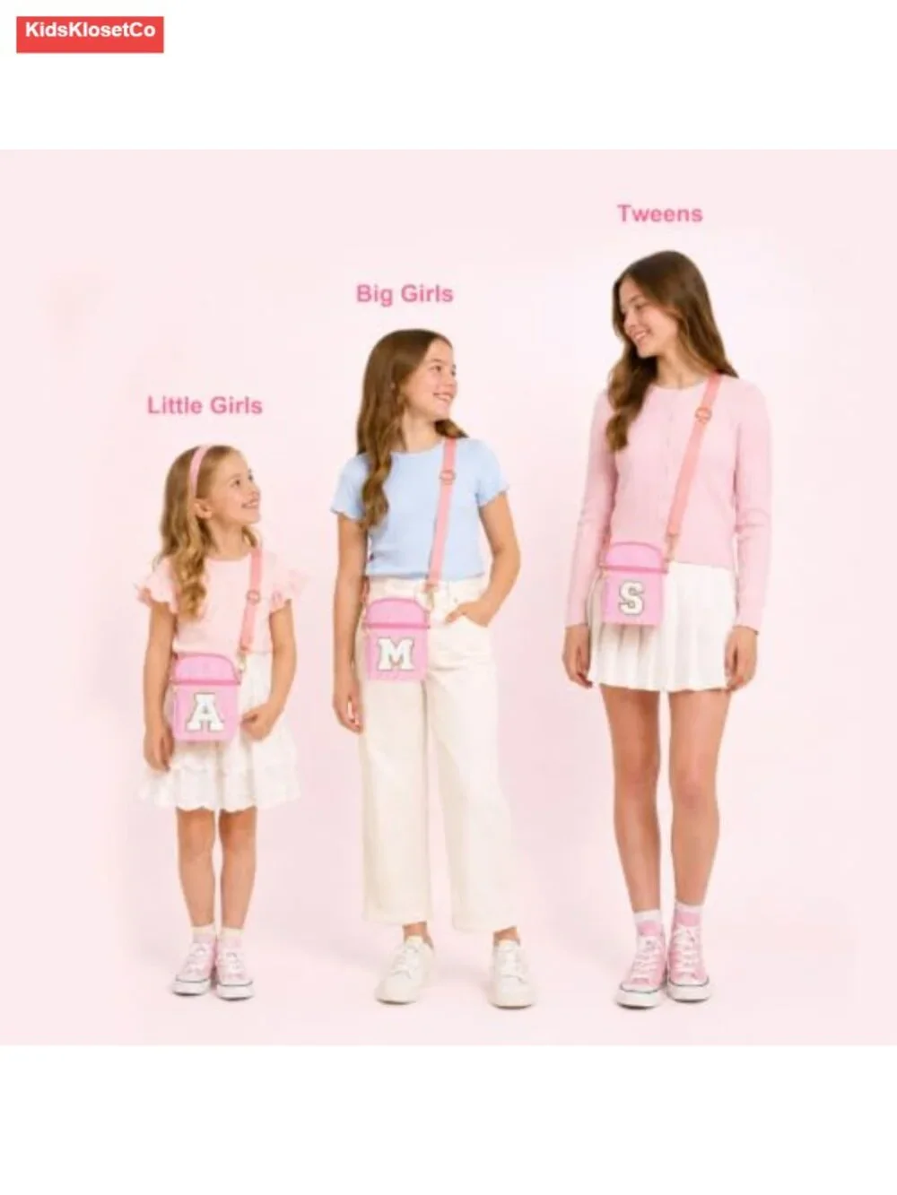 Initial Crossbody Bag for Teen Girls, Phone Purse with Letter Patch, Adjustable